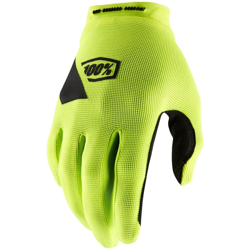 100% Ridecamp Gloves – Flourescent Yellow/Black Full Finger Women’s Medium
