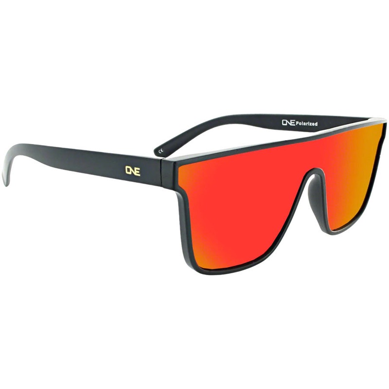Optic Nerve ONE Mojo Filter Sunglasses – Matte Black/Polarized Smoke with Red Mirror Matte Black Unisex One Size