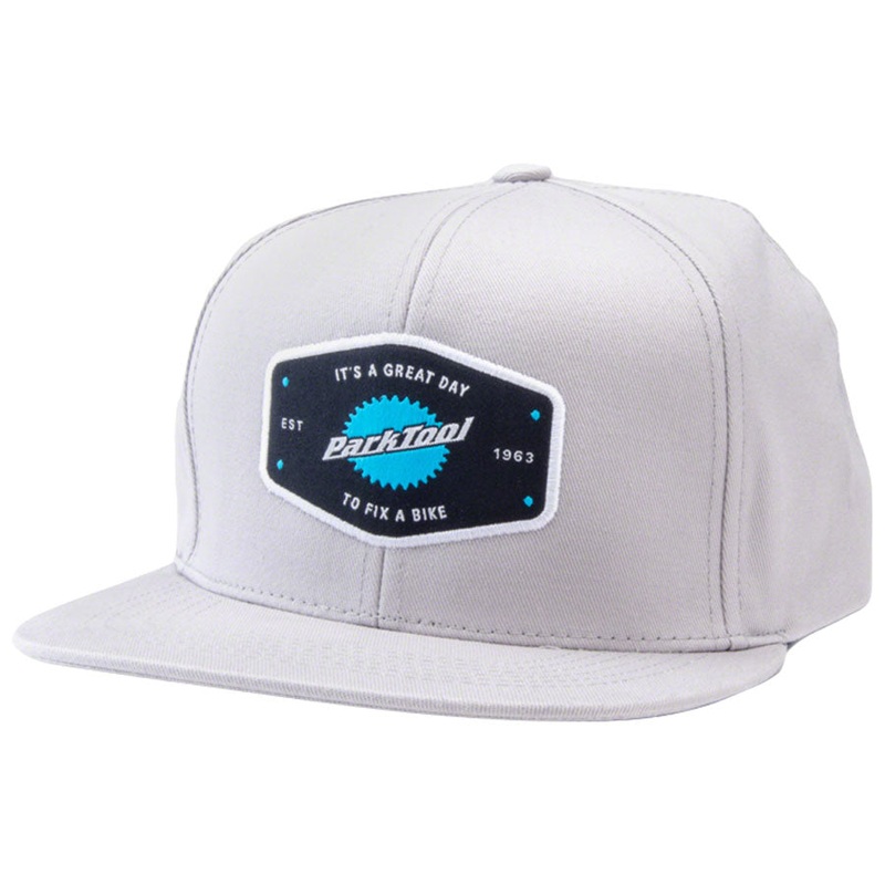 Park Tool HAT-10L Snapback Hat – Light Gray, Standard Light Gray One Size