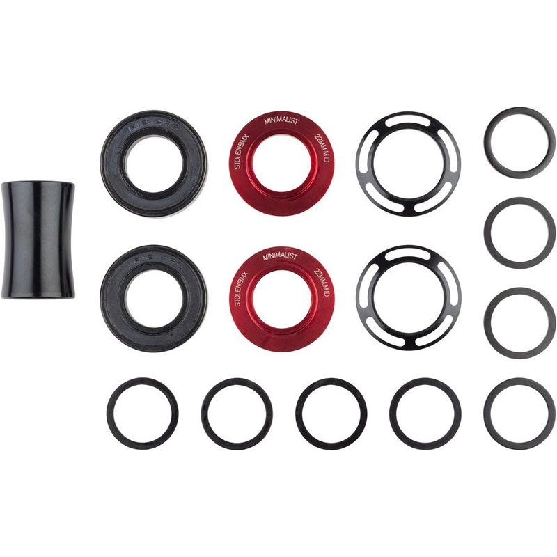 Stolen Minimalist Bottom Bracket – Mid, 22mm, Red