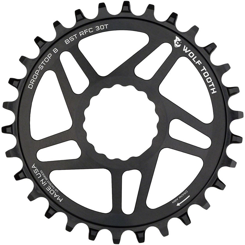 Wolf Tooth Direct Mount Chainring – 30t, RaceFace/Easton CINCH Direct Mount, Drop-Stop B, For Boost Cranks, 3mm Offset, Black